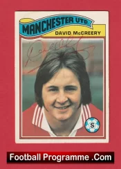 Manchester United David McReery Autographed Signed Football Card Man Utd