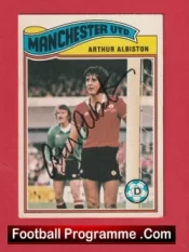 Manchester United Arthur Albiston Autographed Signed Football Card Man Utd