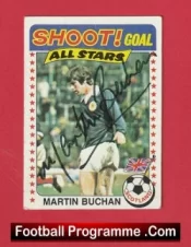 Manchester United Martin Buchan Autographed Signed Football Card Man Utd