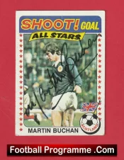 Manchester United Martin Buchan Autographed Signed Football Card Man Utd