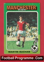 Manchester United Martin Buchan Autographed Signed Football Card Man Utd
