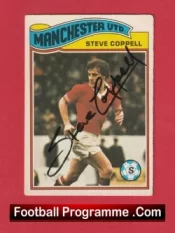 Manchester United Steve Coppell Autographed Signed Football Card Man Utd