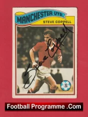 Manchester United Steve Coppell Autographed Signed Football Card Man Utd