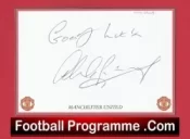 Manchester United Ashley Grimes Autograph Signed Sheet