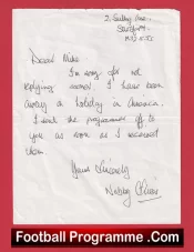 Manchester United Nobby Stiles Hand Written Letter + Programme 1968