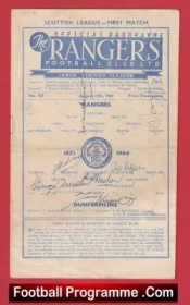 Glasgow Rangers v Dunfermline Athletic 1964 – Multi Signed + Alex Ferguson