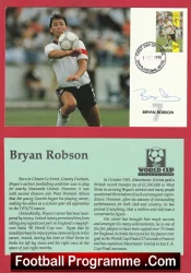 Manchester United Bryan Robson Autographed Signed FDC 1990 World Cup