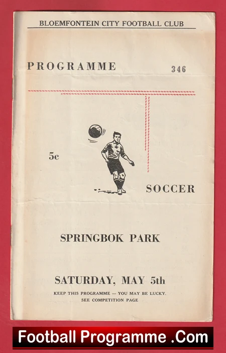 Bloemfontein City v Springs 1962 - South Africa Football Soccer - Image 2