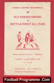 Tommy Lawton Testimonial Benefit Old Doningtons Nottingham Forest 1972