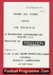 Hulme All Stars v Joe Royle X1 1990s Oldham Athletic Brian Kidd