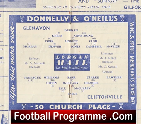 Lurgan Glenavon v Cliftonville 1954 - Ireland - Image 3
