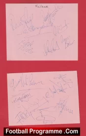 Fulham Football Club Multi Autographed Signed Sheets 1990s