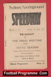 Sydney Australia Speedway Meeting 1952 – Solo Teams Match