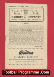 Newport Rugby v Cardiff 1952 – Rugby Programmes