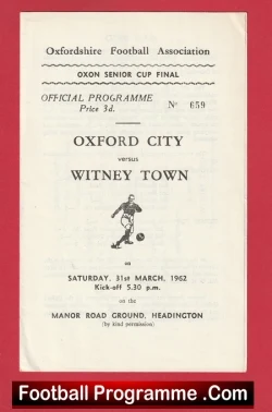 Oxford City v Witney Town 1962 - Senior Cup Final Headington