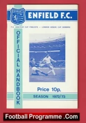 Enfield Football Club Official Handbook 1972 – 1973