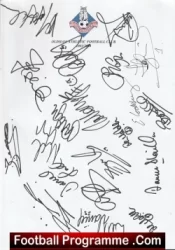 Oldham Athletic Footall Club Multi Autographed Signed Sheet 2003 – 2004
