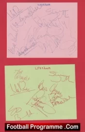 Wrexham Football Club Multi Autographed Signed Sheet 1990s