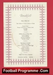 Kilmarnock Football Club Multi Autographed Signed Menu 1960