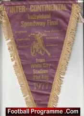 Inter Continental Final Speedway Pennant Flag 1977 White City