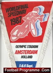 World Final Speedway Pennant Flag 1987 Amsterdam Holland