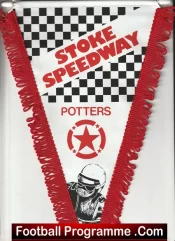 Stoke Potters Speedway Pennant Flag 1980s