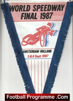  Indoor International Amsterdam Speedway Pennant Flag 1982 Holland Football Programme .COM Football Programmes Memorabilia