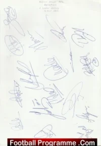 Aston Villa v Leeds United 2003 – Multi Autographed Signed Sheet