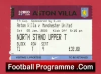 Aston Villa v Manchester United 2008 – Match Ticket FA Cup