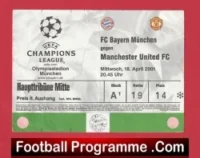Bayern Munich v Manchester United 2001 – Match Ticket Germany