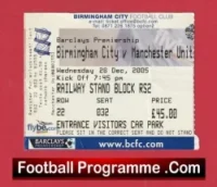 Birmingham City v Manchester United 2005 – Football Ticket