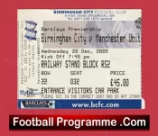 Birmingham City v Manchester United 2005 – Football Ticket
