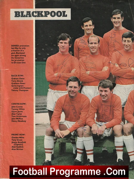 Blackpool Football Club Multi Autographed Signed Picture 1968 - Image 3
