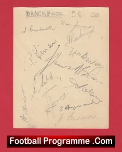 Blackpool Football Club Multi Autographed Signed Sheet 1937 1938 - football programme