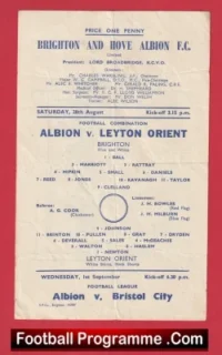Brighton Hove Albion v Leyton Orient 1948 – Reserves Match