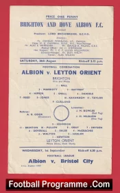 Brighton Hove Albion v Leyton Orient 1948 – Reserves Match