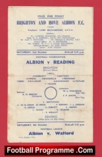 Brighton Hove Albion v Reading 1948 – Single Sheet