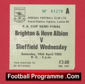 Brighton Hove v Sheffield Wednesday 1983 – FA Cup Semi Final Ticket