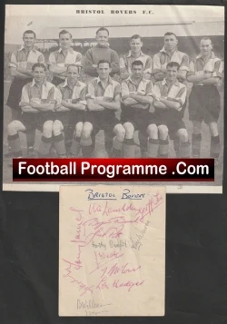 Bristol Rovers Football Club Multi Autographed Signed Team Picture 1949 - football memorabilia