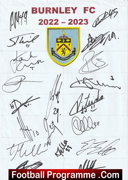 Burnley Football Club - Multi Autographed Signed Sheet 2022 - 2023 - Image 2