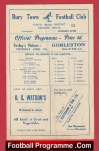 Bury Town v Gorleston 1952 – 1950s
