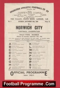 Charlton Athletic v v Norwich City 1950