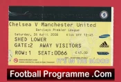 Chelsea v Manchester United 2008 – Match Ticket
