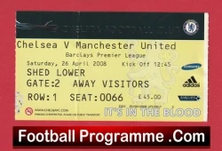 Chelsea v Manchester United 2008 - Match Ticket - football memorabilia
