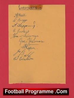 Chesterfield Football Club Multi Autographed Signed Sheet 1947 1948 - football programme
