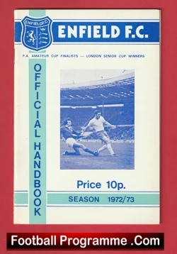 Enfield Football Club Official Handbook 1972 - 1973 - football memorabilia