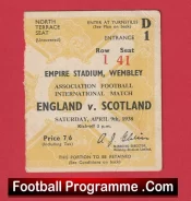 England v Scotland 1938 – Football Ticket Wembley 1930s