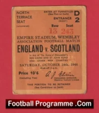 England v Scotland 1944 – Match Ticket Wembley 1940s