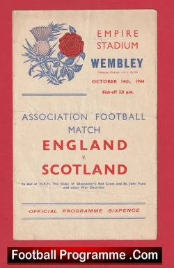 England v Scotland 1944 - Official Programme 1940s - football programme