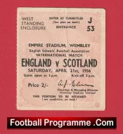 England v Scotland 1956 – Schoolboys Football Ticket